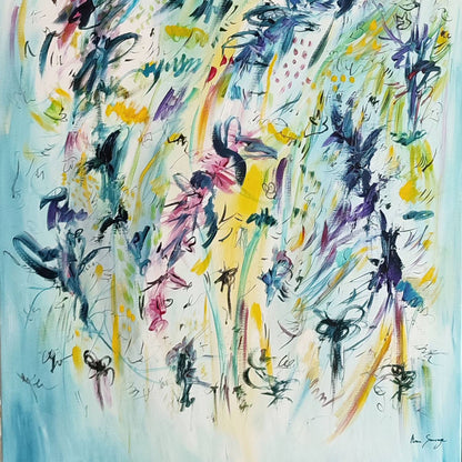 large-abstract-blue-panoramic-floral-painting