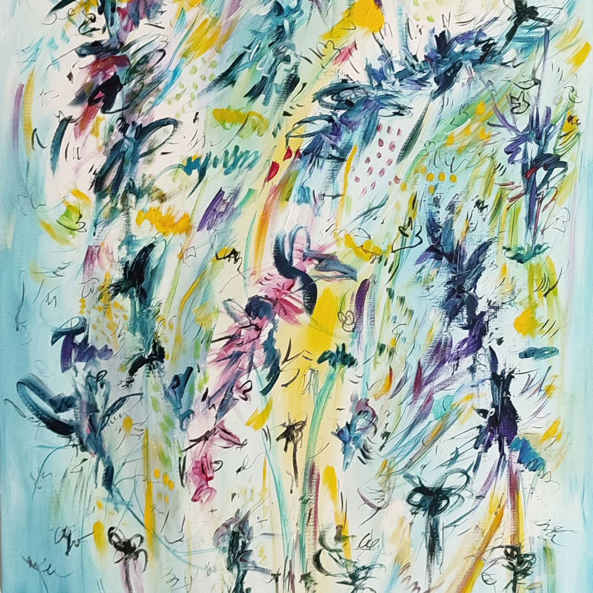 large-abstract-blue-panoramic-floral-painting