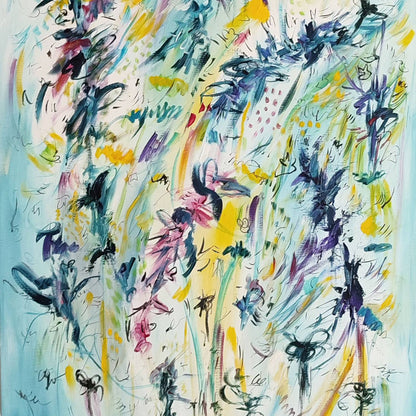 large-abstract-blue-panoramic-floral-painting