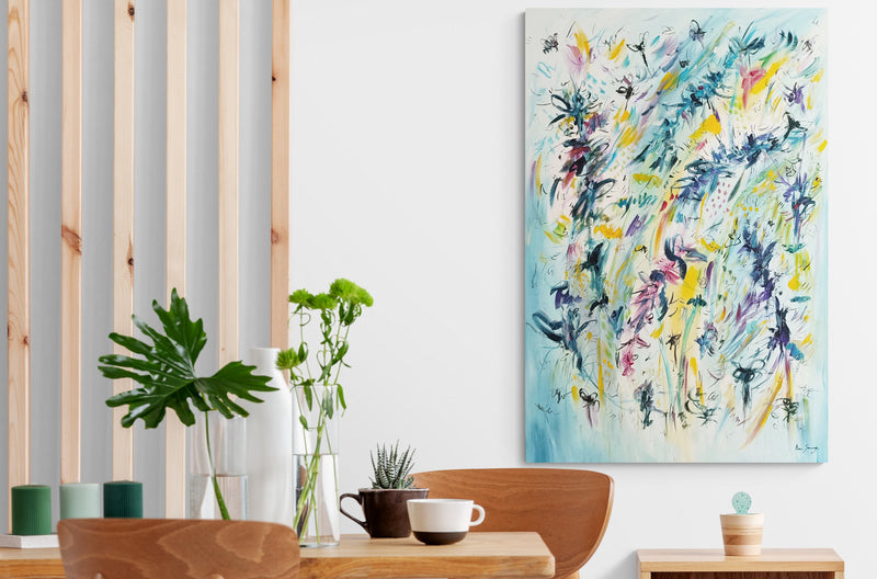 large-abstract-blue-panoramic-floral-painting