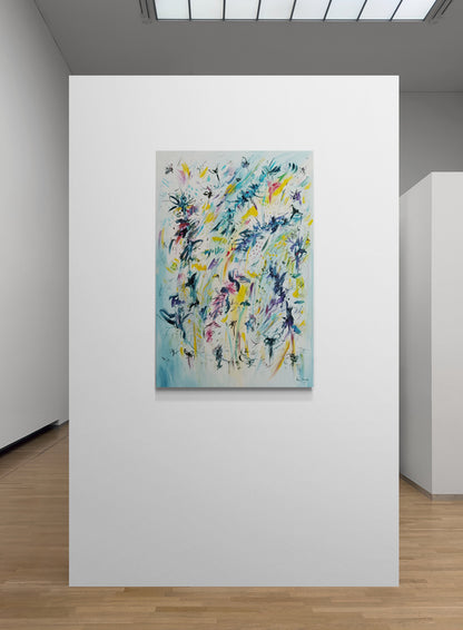 large-abstract-blue-panoramic-floral-painting