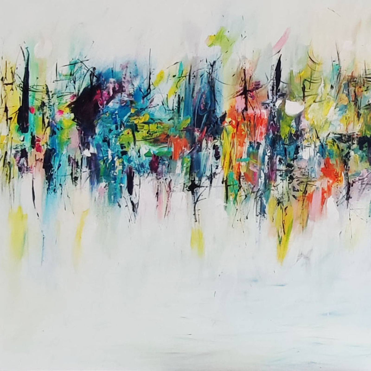 Large and moderne colourful abstract painting