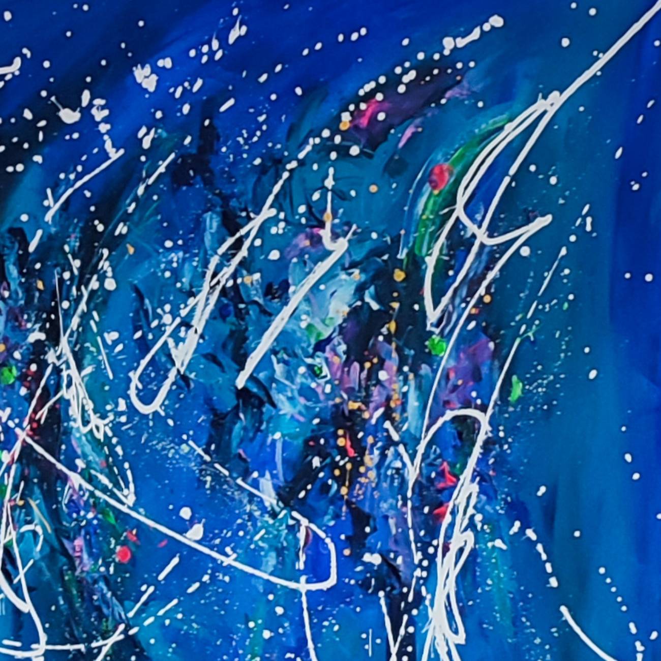 Art water - Large blue original abstract painting
