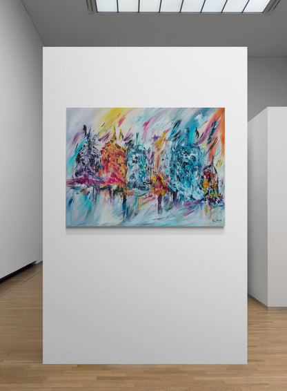 Large colorful abstract painting
