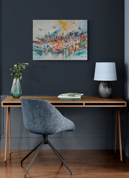 Large colorful abstract painting