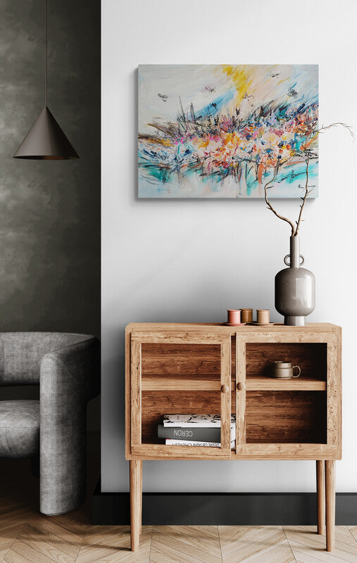 Large colorful abstract painting