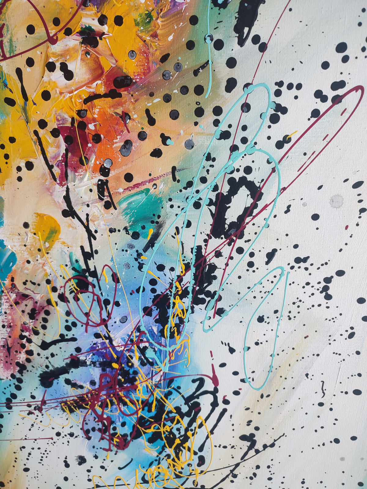 Details of large colorful abstract painting