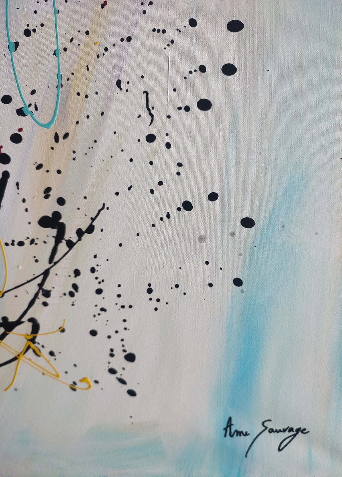 Details of large colorful abstract painting