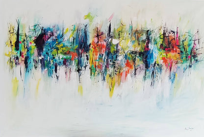 Large colourful abstract painting