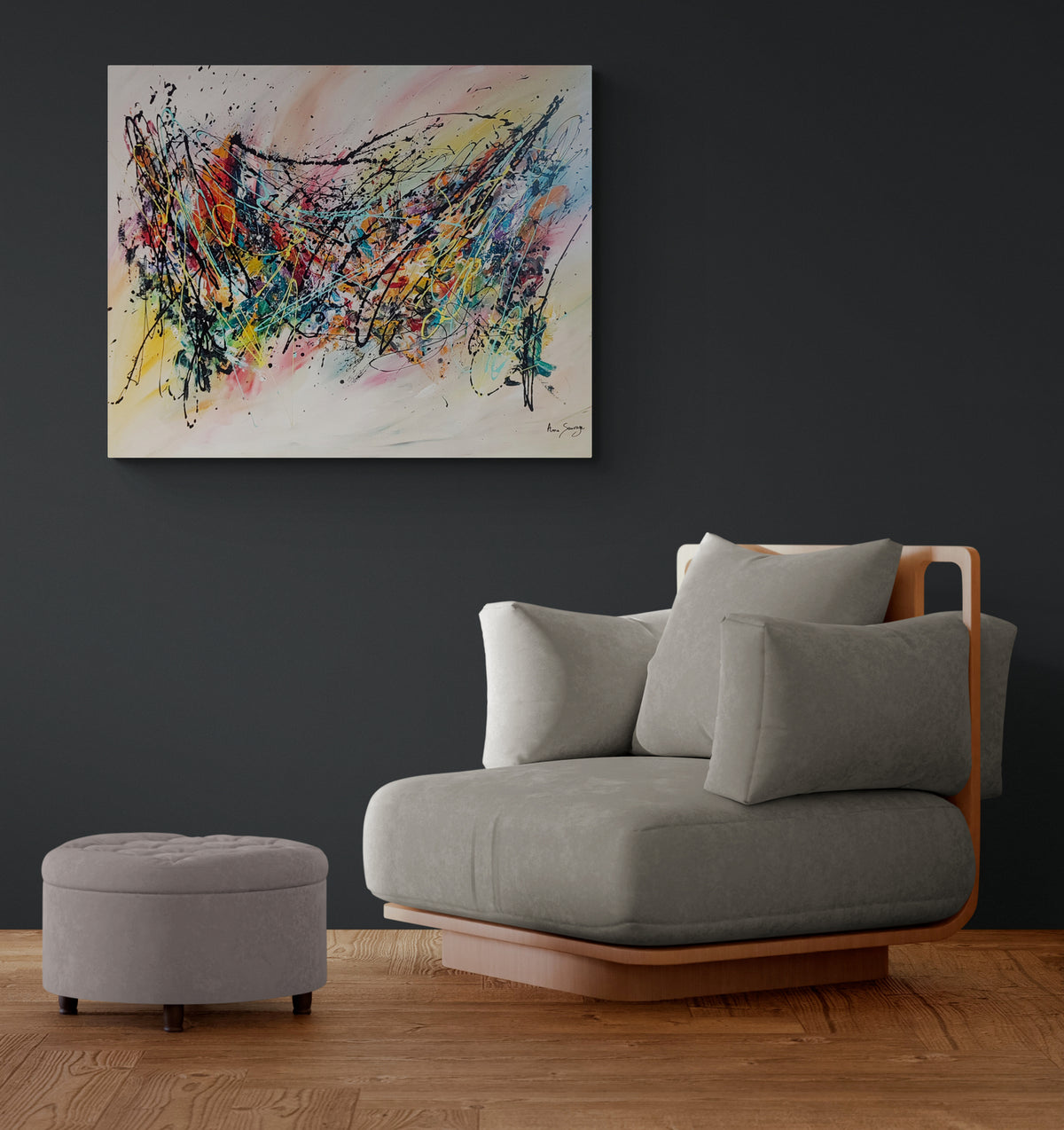 large colourful abstract painting