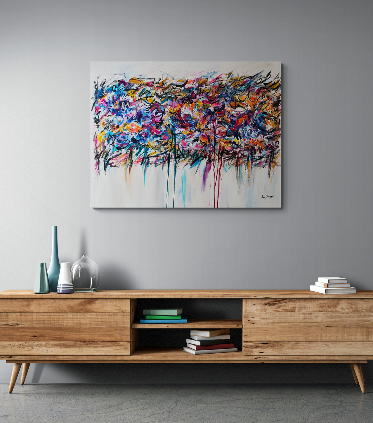 Contemporary XXL colourful abstract street art artwork 