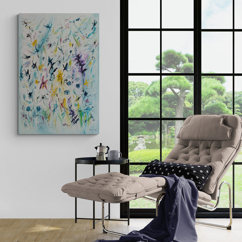 Large floral abstract painting