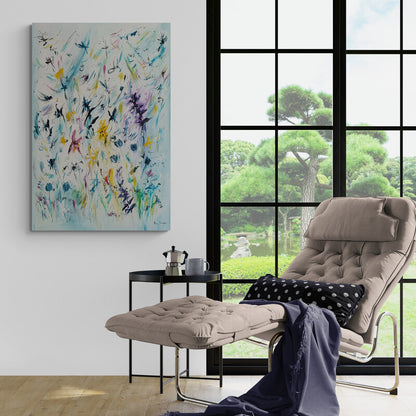Large floral abstract painting