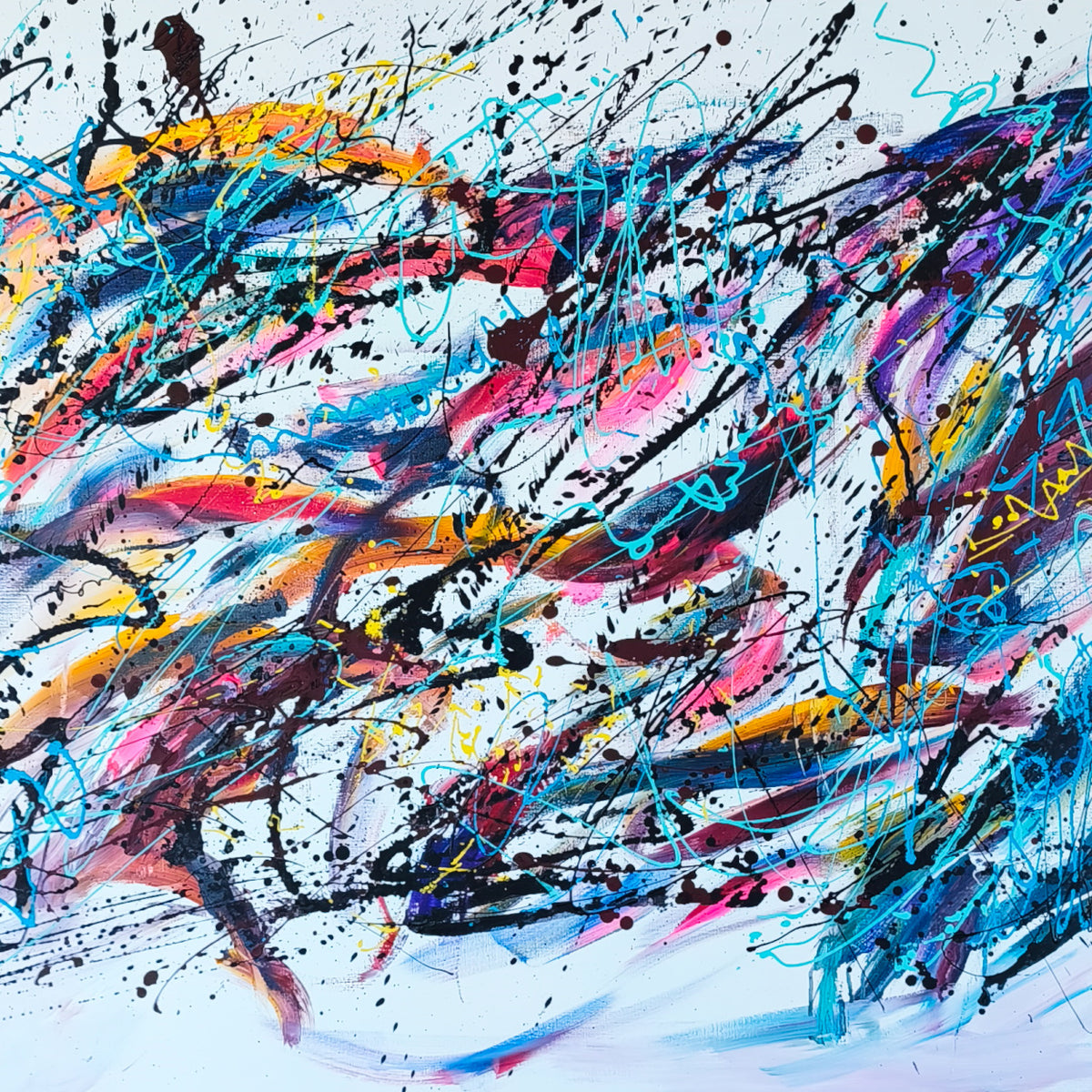 Large multicoloured abstract painting 