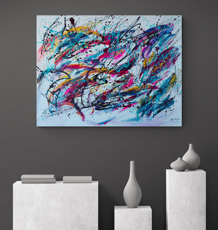 large xxl and colourful abstract painting