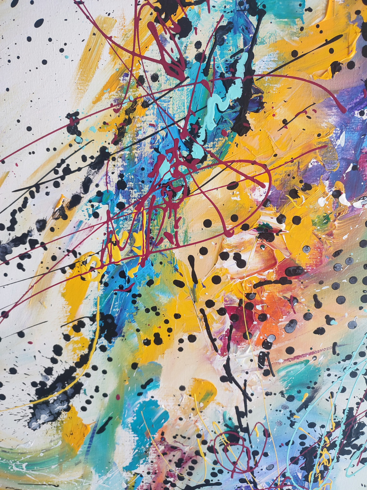 Le souffle intense – Yellow abstract wall art