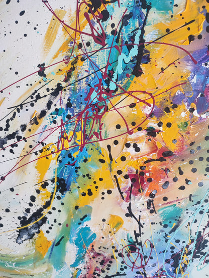 Le souffle intense – Yellow abstract wall art