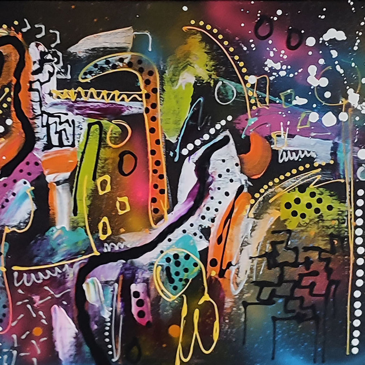 Modern and colourful abstract painting
