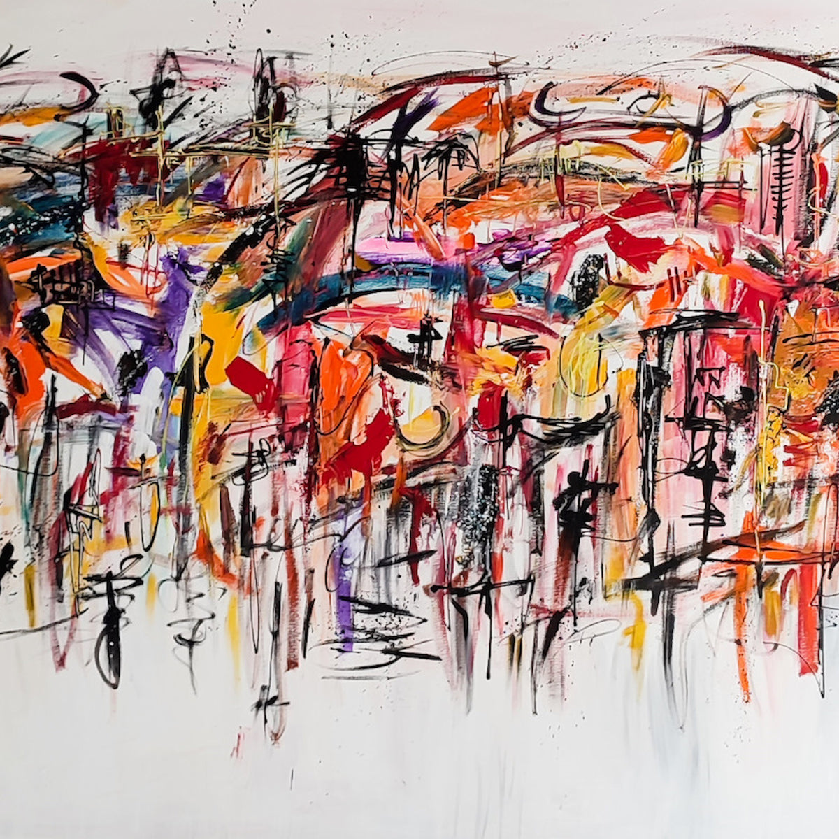 Modern colorful abstract painting details 