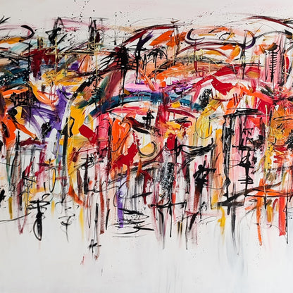 Modern colorful abstract painting details 