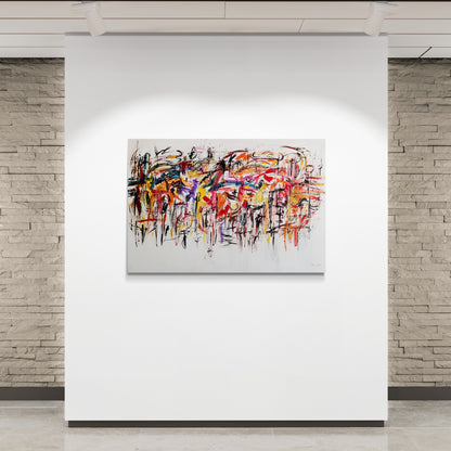 Modern xxl and colorful abstract painting