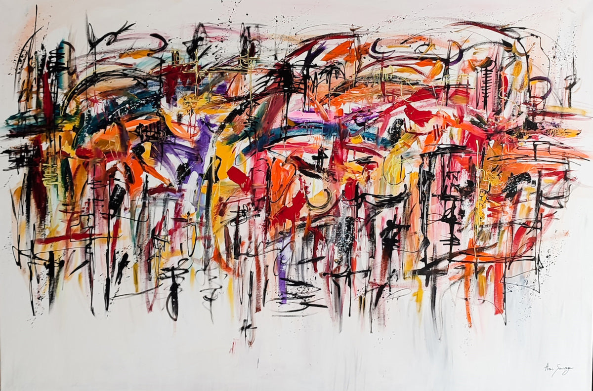 Modern xxl colorful abstract artwork