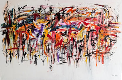 Modern xxl colorful abstract artwork