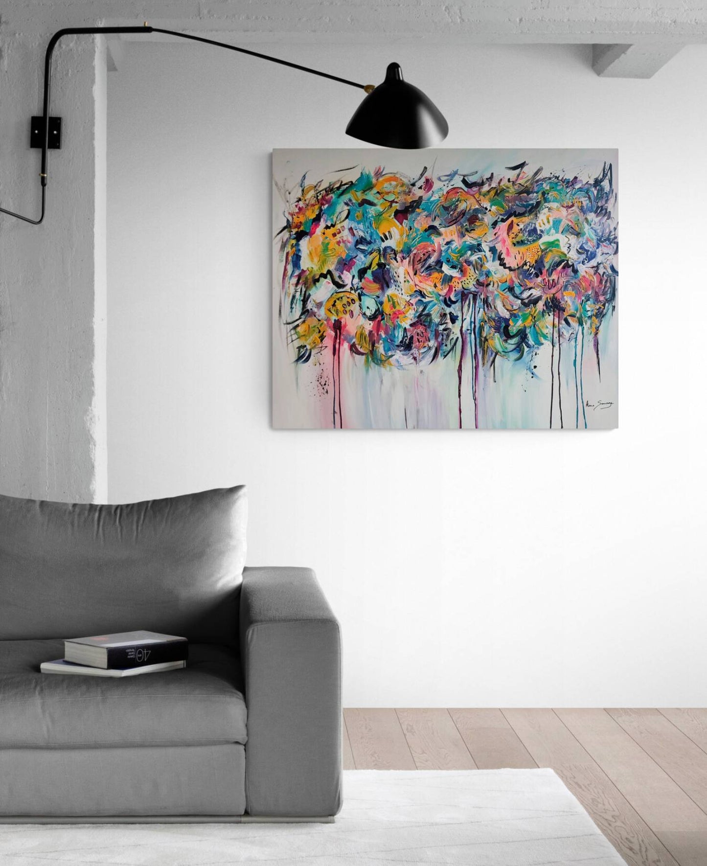 large colorful contemporary abstract painting