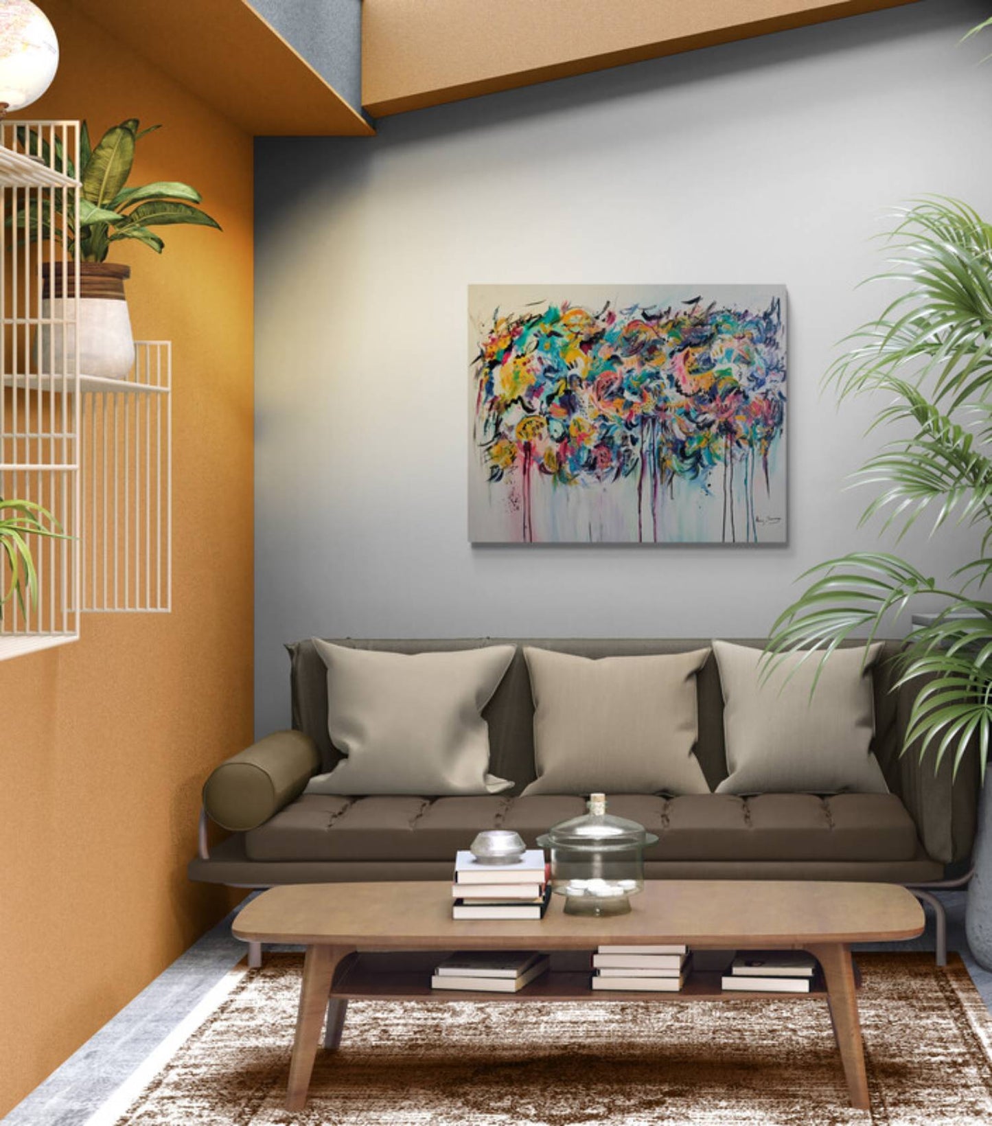 large colorful contemporary abstract painting
