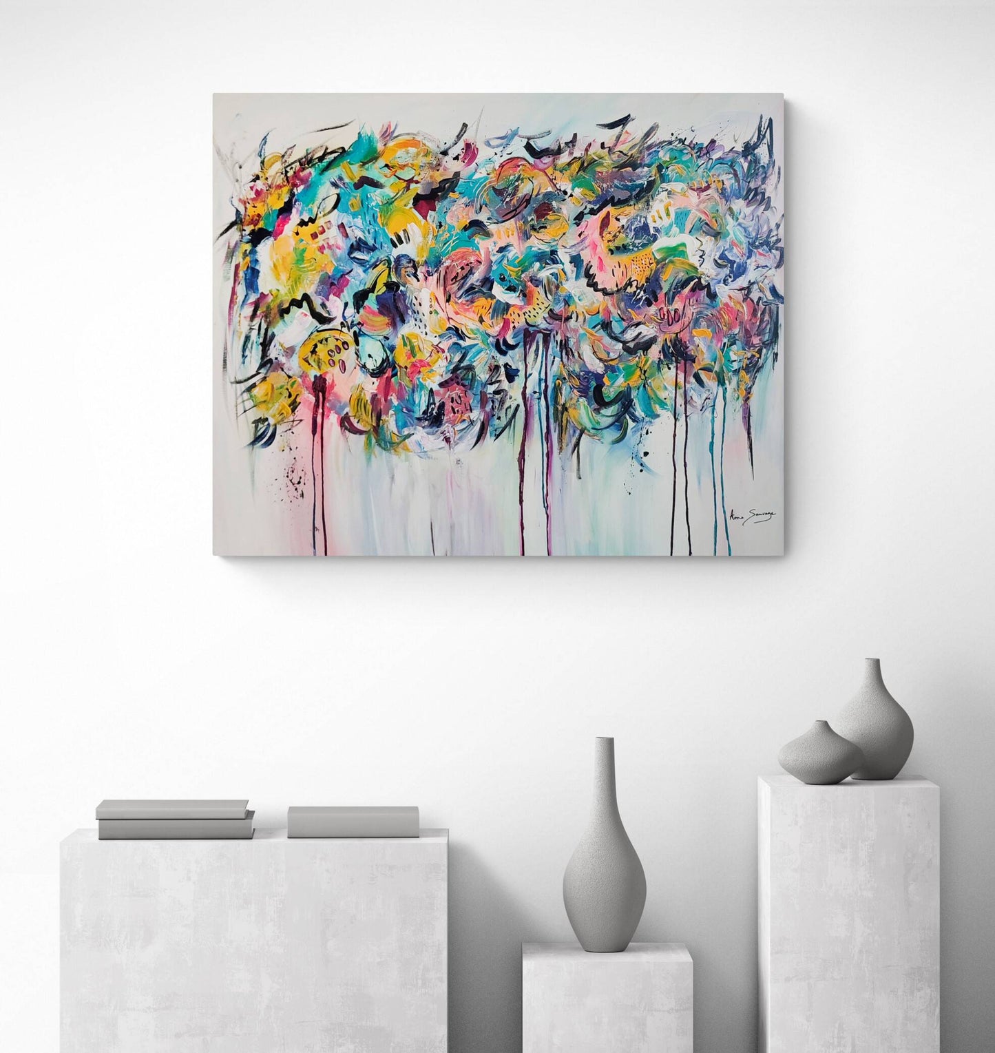 large colorful contemporary abstract painting
