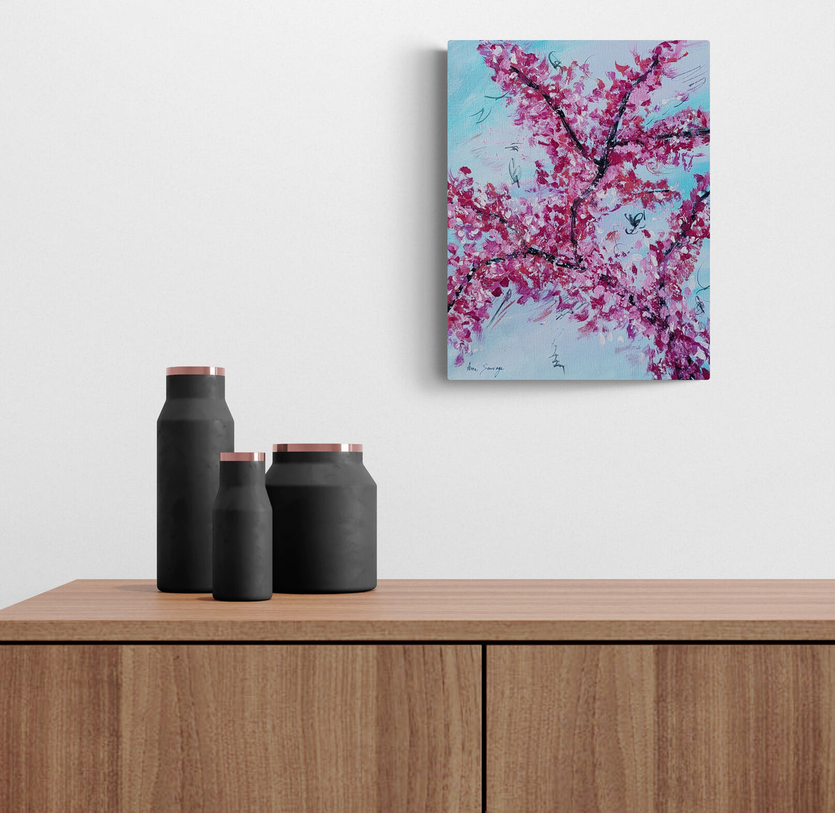 Les fleurs du cerisier – abstract flowering tree painting