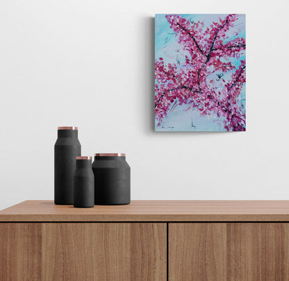 Les fleurs du cerisier – abstract flowering tree painting