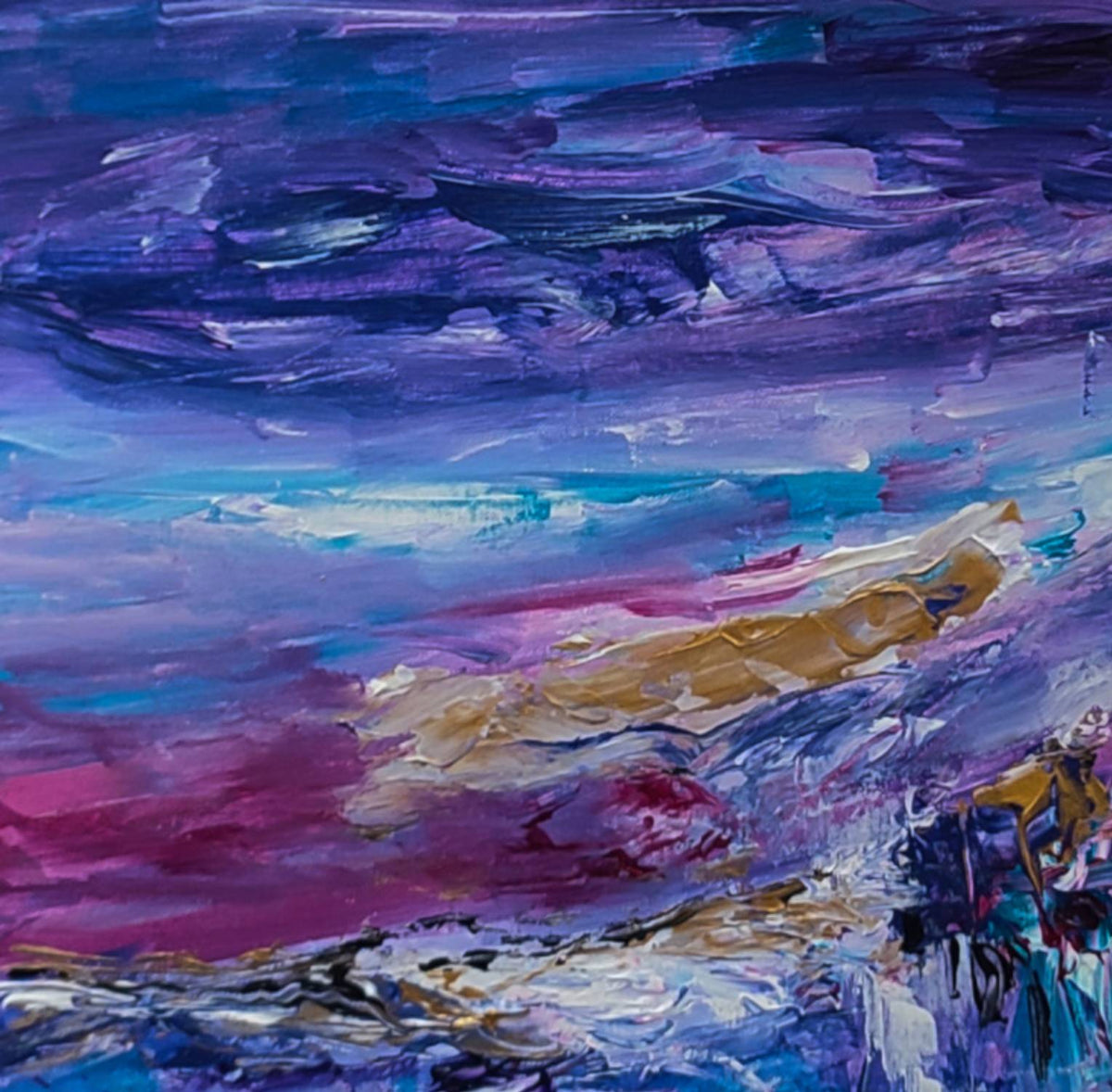 Purple abstract painting by French contemporary artist