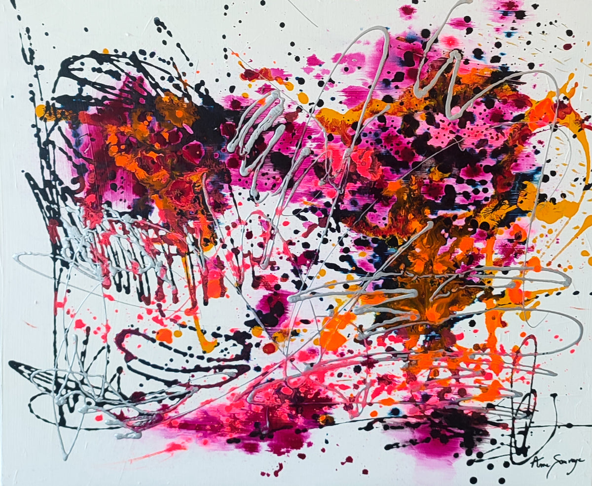Red and orange abstract painting