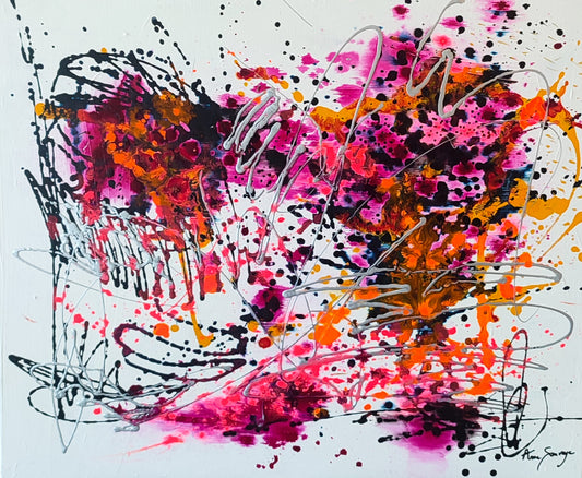 Red and orange abstract painting
