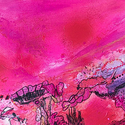 Tagada – Original red and pink abstract painting