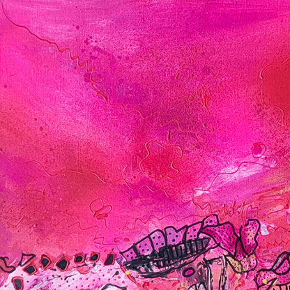 Tagada – Original red and pink abstract painting