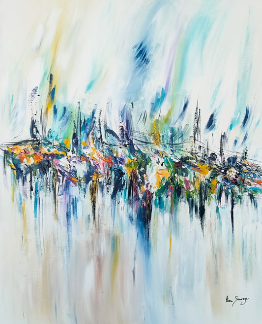 Rêve ou vision original abstract landscape painting by Âme Sauvage