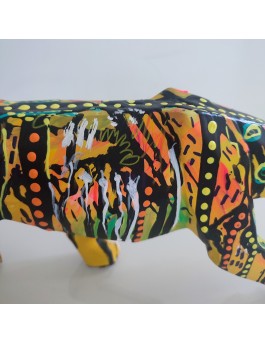 Colourful panther art sculpture for modern decor 