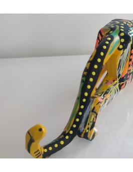 Modern panther statue with colourful pop art design 