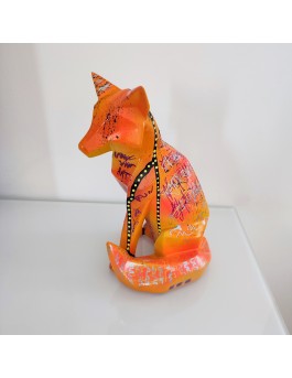 Colourful fox sculpture in pop art street art style 