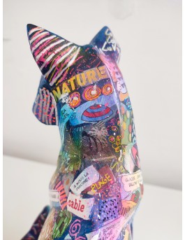 Original fox sculpture with modern pop art design 