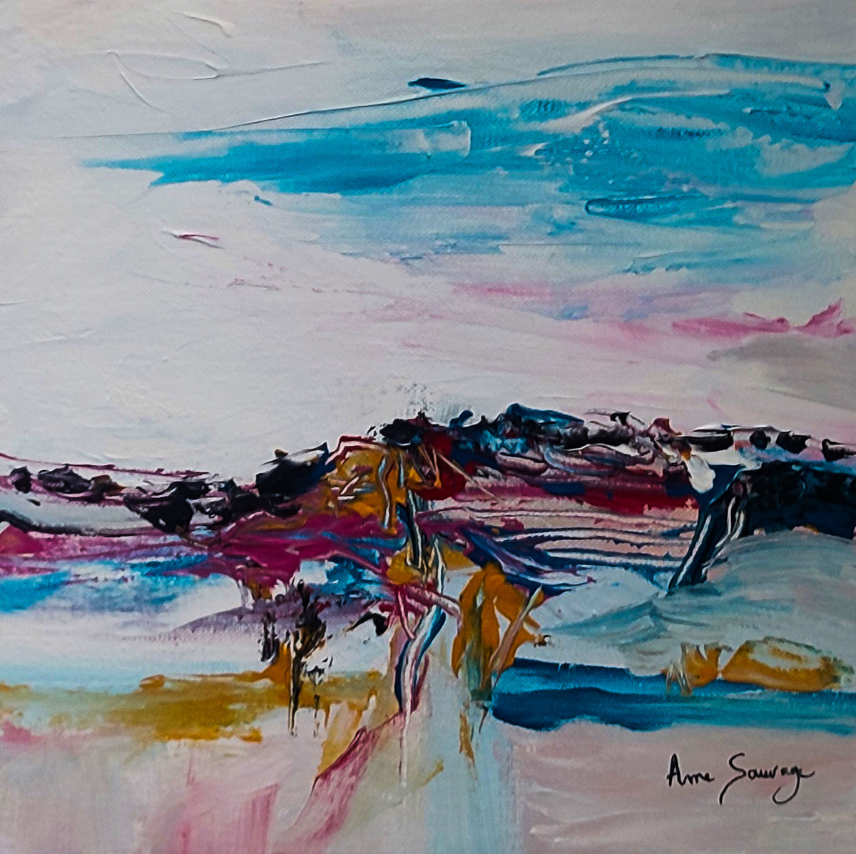 Original modern small-format abstract canvas 