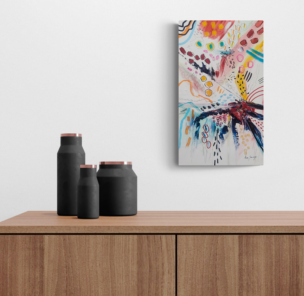 Small multicoloured abstract artwork