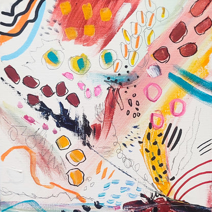 small multicoloured abstract painting details