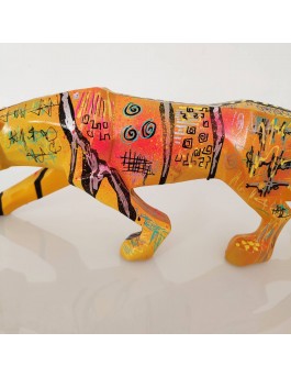 Modern panther leopard statue for contemporary decor 