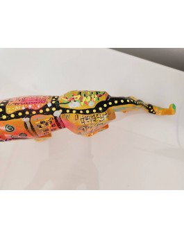 Colourful leopard sculpture with pop art design 