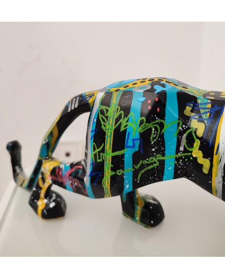 Unique black panther sculpture for modern decor 