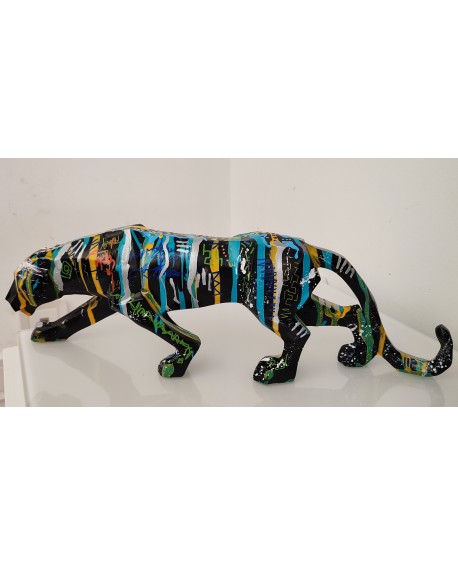 Black panther pop art sculpture for modern interior 