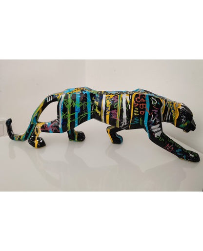 Black panther pop art design sculpture 